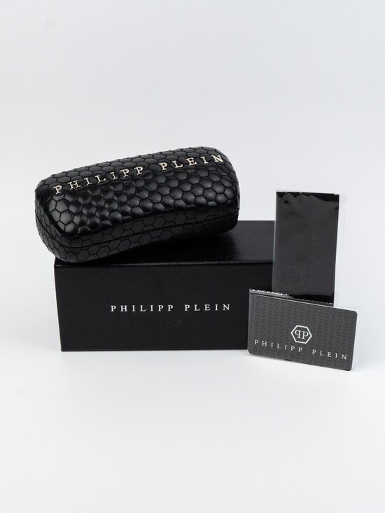 Philipp Plein Women Sunglasses Black Grey Pilot SPP008M 0700 NEW AUTHENTIC main image 5